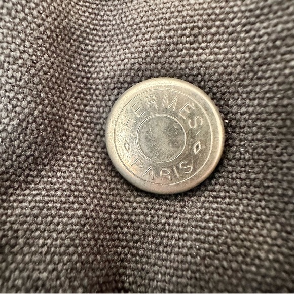 🦚HP🦚 HERMÈS Noir Toile Officier Fourre-Tout PM Bag - Picture 6 of 13
